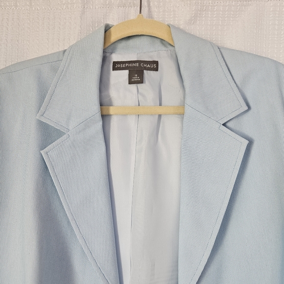 NWT Josephine Chaus Sky Blue And White Blazer Classic Career - Picture 2 of 9